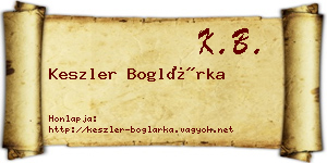 Keszler Boglárka névjegykártya